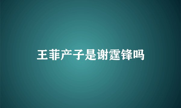 王菲产子是谢霆锋吗