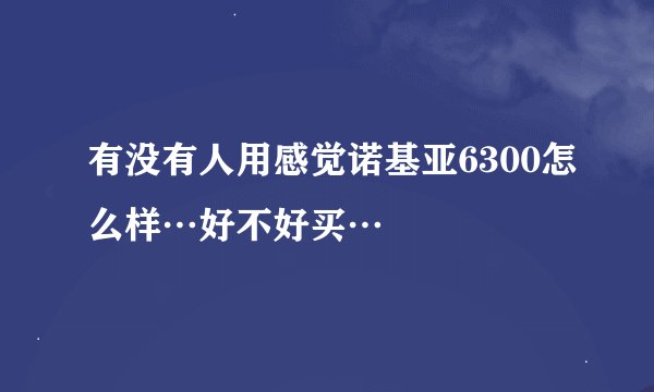 有没有人用感觉诺基亚6300怎么样…好不好买…
