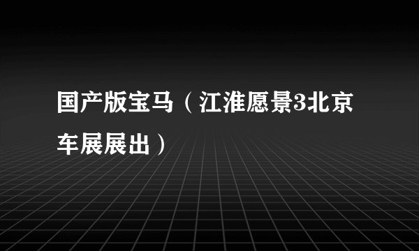 国产版宝马（江淮愿景3北京车展展出）