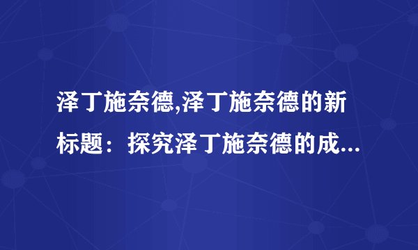 泽丁施奈德,泽丁施奈德的新标题：探究泽丁施奈德的成就与贡献。