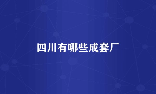 四川有哪些成套厂