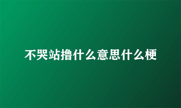 不哭站撸什么意思什么梗