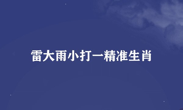 雷大雨小打一精准生肖
