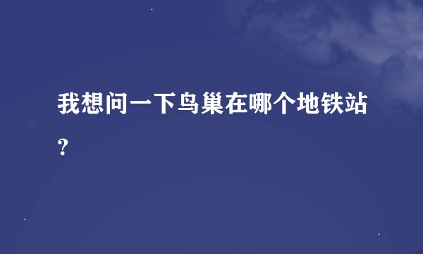 我想问一下鸟巢在哪个地铁站？