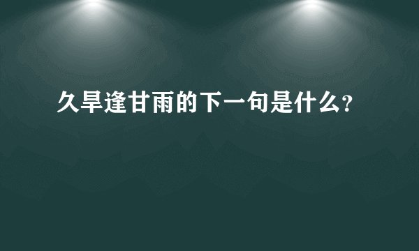 久旱逢甘雨的下一句是什么？