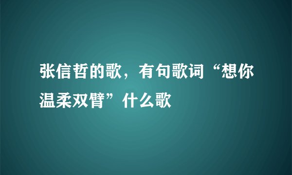 张信哲的歌,有句歌词“想你温柔双臂”什么歌