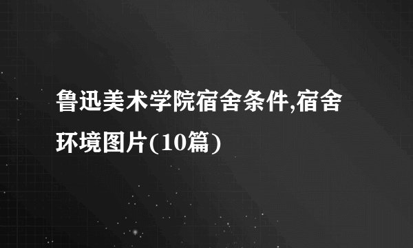 鲁迅美术学院宿舍条件,宿舍环境图片(10篇)