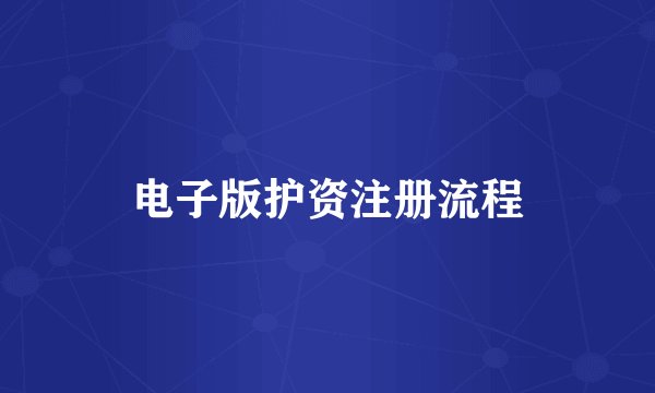 电子版护资注册流程