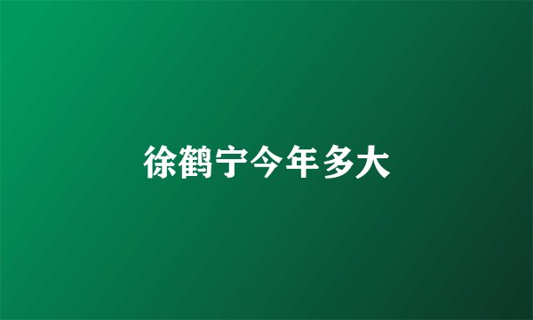 徐鹤宁今年多大