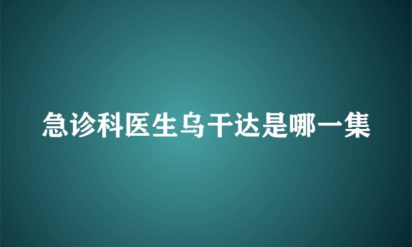 急诊科医生乌干达是哪一集
