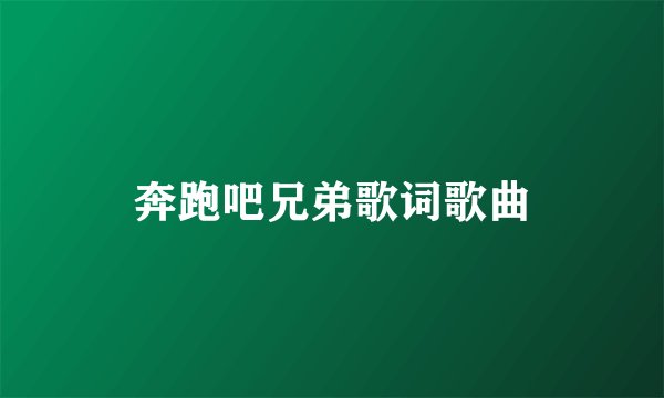 奔跑吧兄弟歌词歌曲