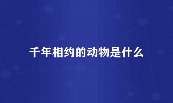 千年相约的动物是什么