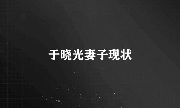 于晓光妻子现状