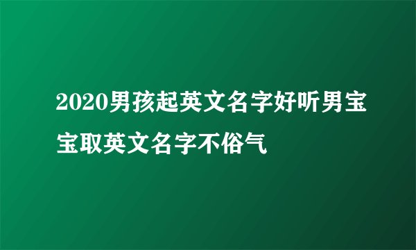 2020男孩起英文名字好听男宝宝取英文名字不俗气