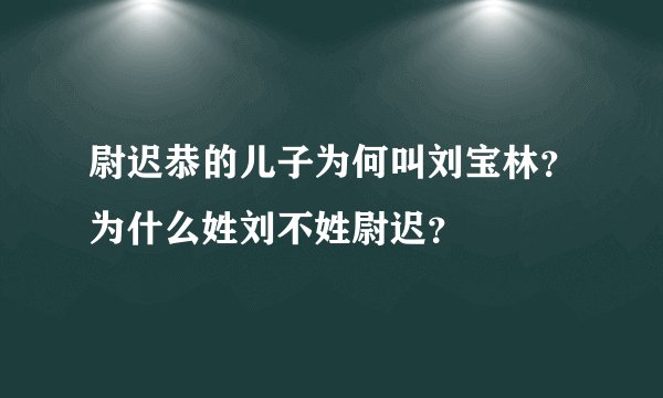尉迟恭的儿子为何叫刘宝林？为什么姓刘不姓尉迟？