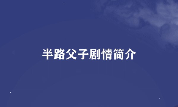 半路父子剧情简介