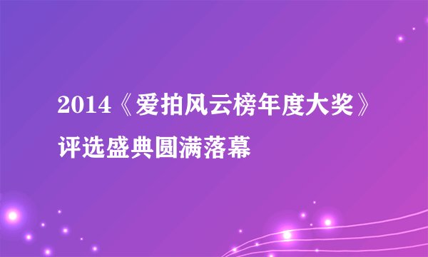2014《爱拍风云榜年度大奖》评选盛典圆满落幕