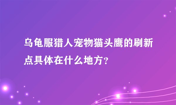 乌龟服猎人宠物猫头鹰的刷新点具体在什么地方？