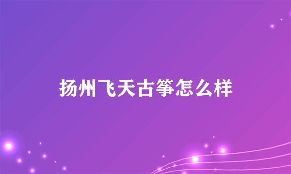 扬州飞天古筝怎么样