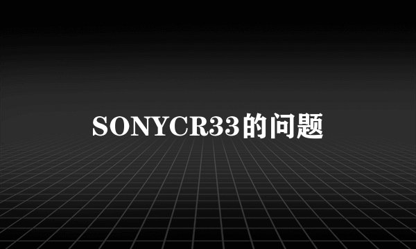 SONYCR33的问题