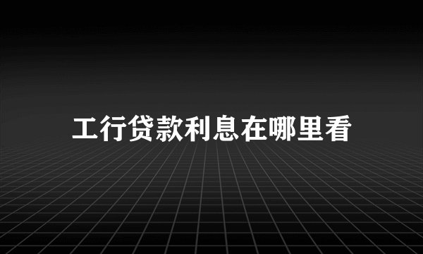 工行贷款利息在哪里看