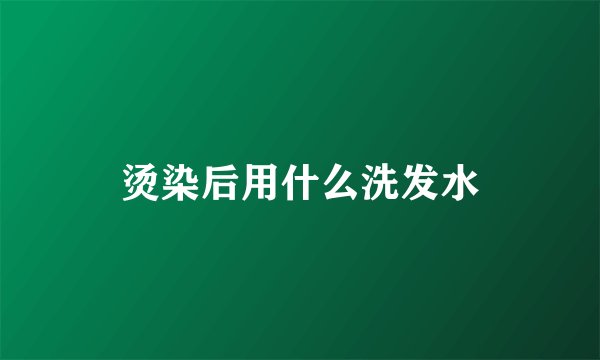 烫染后用什么洗发水
