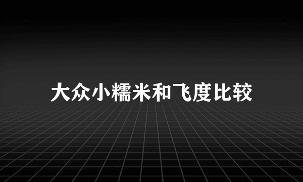 大众小糯米和飞度比较