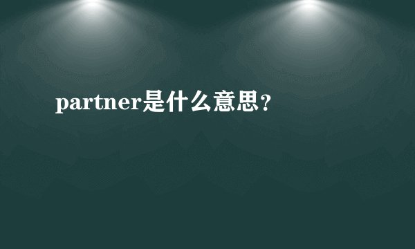 partner是什么意思？