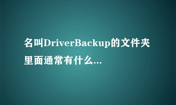 名叫DriverBackup的文件夹里面通常有什么样的软件？