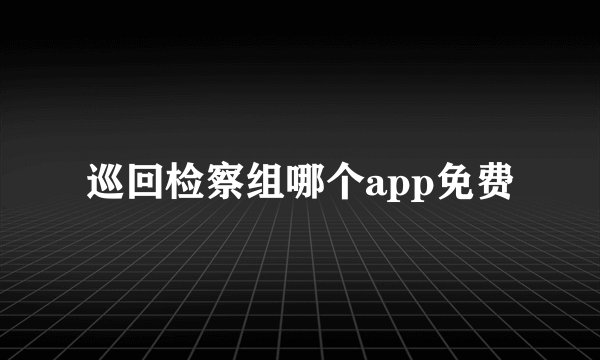 巡回检察组哪个app免费