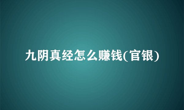 九阴真经怎么赚钱(官银)