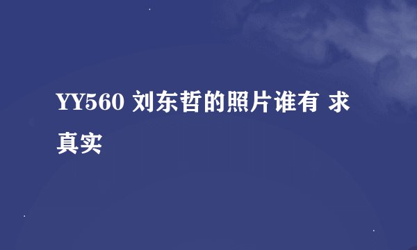 YY560 刘东哲的照片谁有 求真实