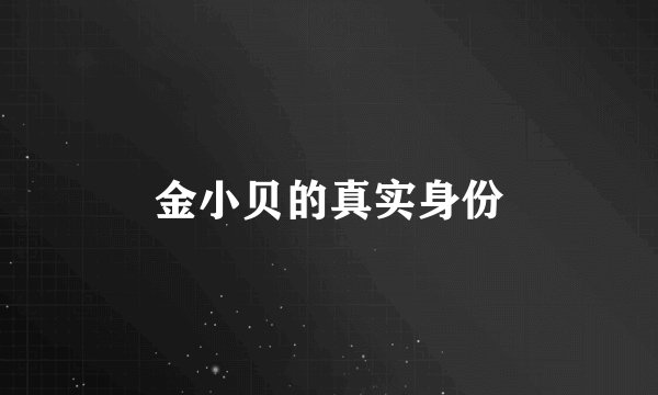 金小贝的真实身份