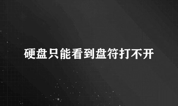 硬盘只能看到盘符打不开