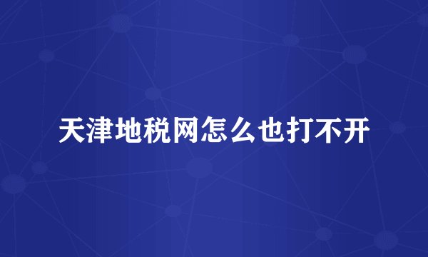 天津地税网怎么也打不开