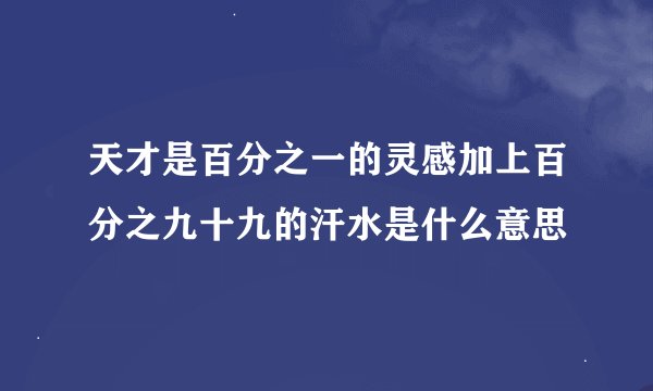 天才是百分之一的灵感加上百分之九十九的汗水是什么意思