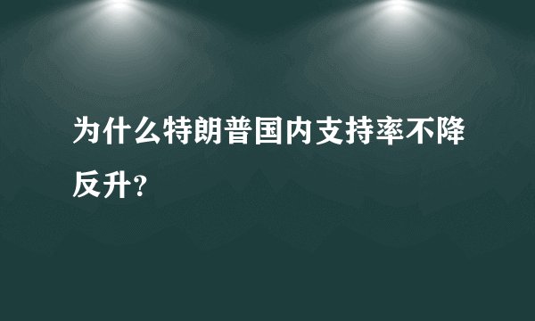 为什么特朗普国内支持率不降反升？