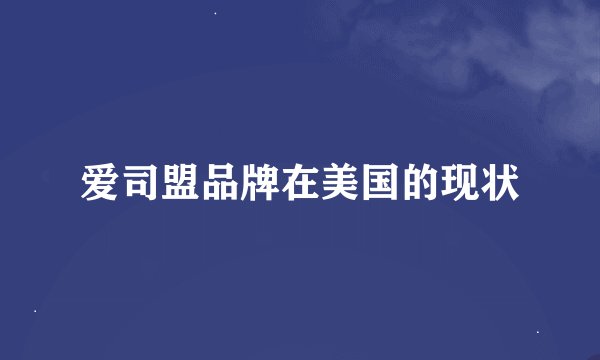 爱司盟品牌在美国的现状