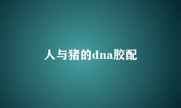 人与猪的dna胶配