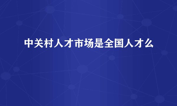 中关村人才市场是全国人才么