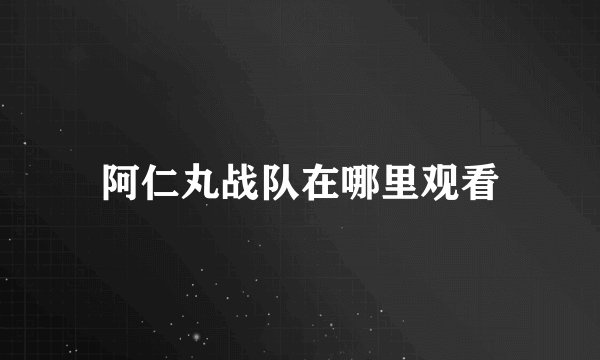 阿仁丸战队在哪里观看