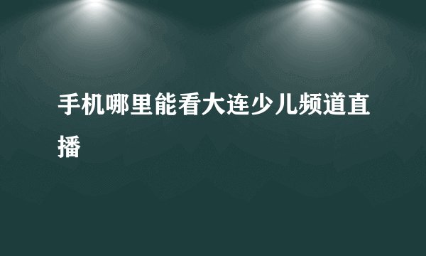 手机哪里能看大连少儿频道直播