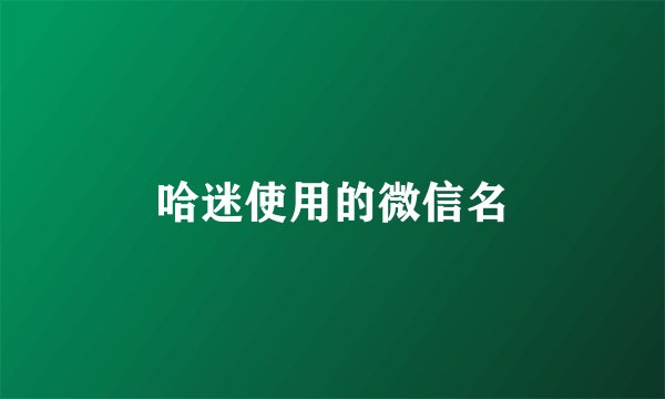 哈迷使用的微信名