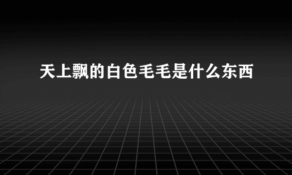 天上飘的白色毛毛是什么东西