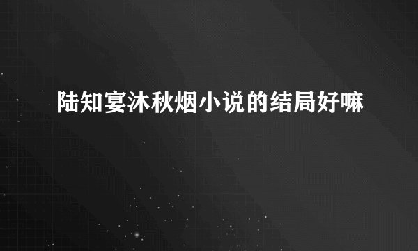陆知宴沐秋烟小说的结局好嘛
