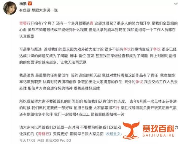 杨紫回应青簪行争议｜男女主撕番位？