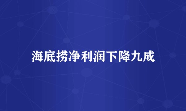 海底捞净利润下降九成