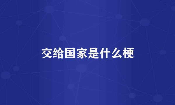 交给国家是什么梗