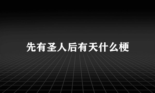 先有圣人后有天什么梗