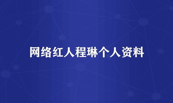 网络红人程琳个人资料
